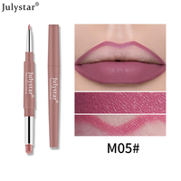 Crayon à Lèvres Double Pointe Mat 8 Couleurs, Imperméable Longue Tenue, Teintes Nude Velours, Maquillage Cosmétique pour les Lèvres – Vente en Gros