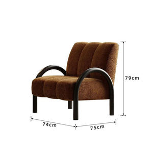 Modern Single Living Room <b>Armchair</b> Casual Lazy Leisure Chair Apartment Bedroom Hotel <b>Dining</b> Fabric Cover Tufted Design - Product Image 6