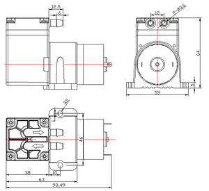 Pompe à vide Feiyinsi ZX512-801-5200 18L/min <span class=keywords><strong>290Kpa</strong></span> 80Kpa avec brosse pour aspiration médicale et esthétique OEM - Product Image 3