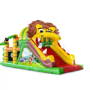 Hot Sale Animal Slide Bouncy House Giant Inflatable Lion Combo Bouncer with Slide