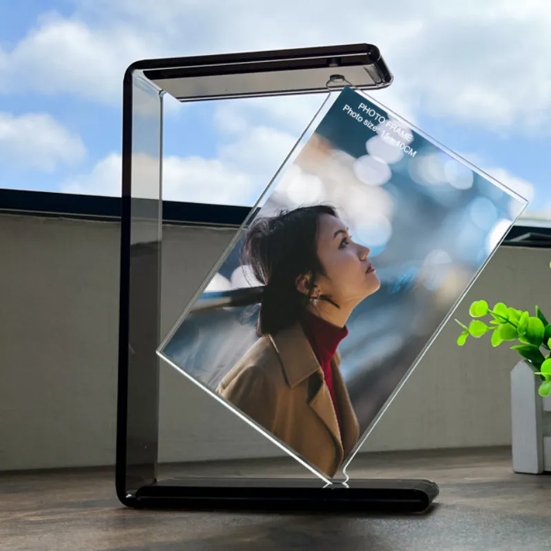 Venda quente Rotatable claro acrílico photo frames 4x6 para memórias familiares
