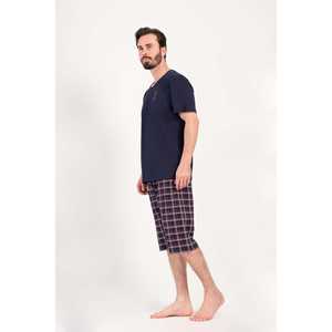 Ensemble Capri à manches courtes pour homme avec poches, col rond respirant, vêtements d'été imprimés - Product Image 2
