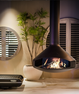 Caminetto Sospeso Personalizzabile per Interni, Forma Speciale, Rotazione a 360°, in Acciaio con Porta in Vetro <span class=keywords><strong>e</strong></span> Camino - Product Image 6