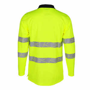 เสื้อโปโลแขนยาวสำหรับทำงานตาข่ายโพลีเอสเตอร์ถักกลางแจ้งมองเห็นได้ชัดเจน - Product Image 4