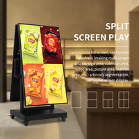 Kiosque publicitaire semi-extérieur alimenté par batterie de 43 pouces, affichage numérique mobile avec roues, écran LCD portable
