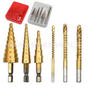 Mr <b>Drill</b> Center <b>Drill</b> Bit Hexagonal Shank Gold Finish 6Pc <b>Step</b> <b>Drill</b> Set Metal Drilling Kit - Product Image 1