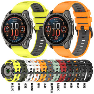 Produits populaires pour <span class=keywords><strong>Gramin</strong></span> Fenix 8 Bracelets de montre 22mm 26mm Bracelet de remplacement réglable en silicone bicolore - Product Image 5