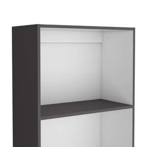 DB Zachary Modern Matt Gray and <b>White</b> Tier Storage <b>Bookcase</b> Wood Plastic with Stylish Design for Office Bedroom or Bathroom - Product Image 4