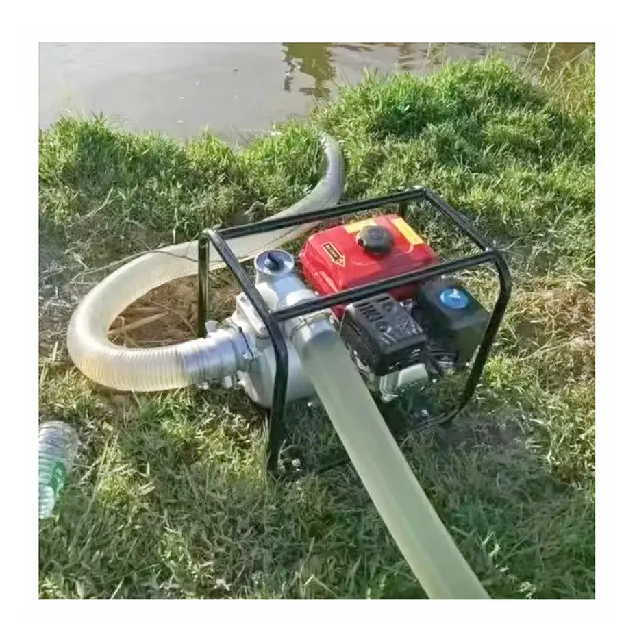 Bomba de água de irrigação portátil, impulsionador pequeno de fluxo de gasolina para jardim, pistola de chuva