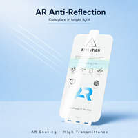 Film de protection transparent HD haute qualité en PET 0,15 mm avec revêtement AR AF pour iPhone 17 Pro Max – Protection intégrale avant