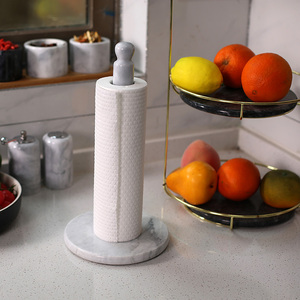 Porte-serviettes en <span class=keywords><strong>papier</strong></span> marbre blanc fait à la main <span class=keywords><strong>support</strong></span> de cuisine avec installation de type debout pour porte-<span class=keywords><strong>papier</strong></span> d'emballage en rouleau - Product Image 1