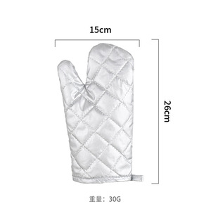 Oven Mitts <b>Silver</b> Coated 26cm Heat Resistant For Baking Microwave Use - Product Image 5
