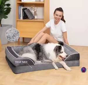 Propria fabbrica su misura minimalista fantasia divertente rettangolo ortopedico memoria schiuma cane cuccia letto moderno Anti Stress Pet gatto sostegno - Product Image 4