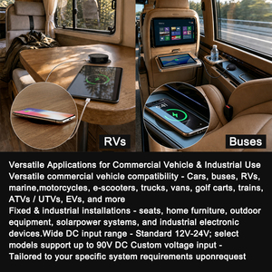 Flächenbündige 12V 24V Pop-up Kabellose Auto-Ladestation 15W Schnellladegerät 3.0 für LKW, Wohnmobil, Marine, Boot, Busse, Transporter – zur Installation - Product Image 4