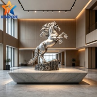 Sculpture de cheval abstrait en fibre de verre grandeur nature personnalisée pour l'intérieur et l'extérieur, idéale pour la décoration de hall d'hôtel, de jardin ou de villa