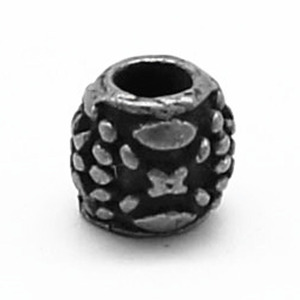 yunnique Retro Pattern Black <b>Spacer</b> Beads Stainless Steel Cylindrical For Bracelet Making Jewelry Findings Components - Product Image 5