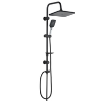Ensemble de douche complet noir mat de haute qualité avec pommeau de douche filtre ABS et tuyau flexible en acier inoxydable