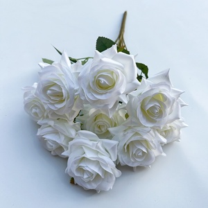 PT-R097 <span class=keywords><strong>Design</strong></span> moderne et original, bouquet de 9 fleurs artificielles en soie rose pour la décoration de mariage - Product Image 6
