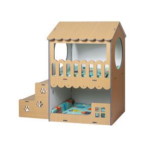 2024 confortable chat chalet Double couche chaud petit Animal lit pour animaux de compagnie motif Animal jeu parfait repos chat nid chat escalade paradis - Product Image 2