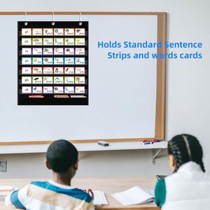 Organisateur mural transparent standard avec poches de rangement supplémentaires pour tableau de mots de classe, cartes de lettres et bandes de phrases - Product Image 5