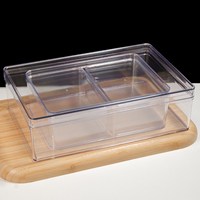 Ensemble de Conteneurs à Gâteaux Transparents en Acrylique, Plusieurs Tailles Rectangulaires, en Plastique PS de Qualité Alimentaire, Boîte Cadeau pour Gâteaux, Aliments et Pâtisseries