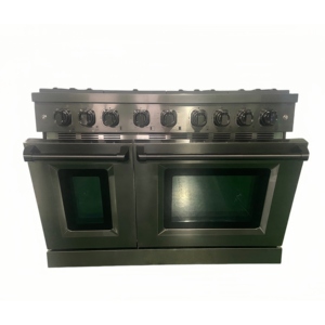 48 pouces. 7,0 pieds cubes Cuisinière à gaz encastrable, 7 brûleurs, four à convection à gaz avec finition anti-traces de doigts en acier inoxydable noir PVD - Product Image 1