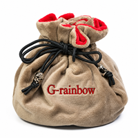 Sac à dés en peluche pour 100 dés, en flanelle, avec cordon de serrage, 7 compartiments, grande pochette à dés bicolore
