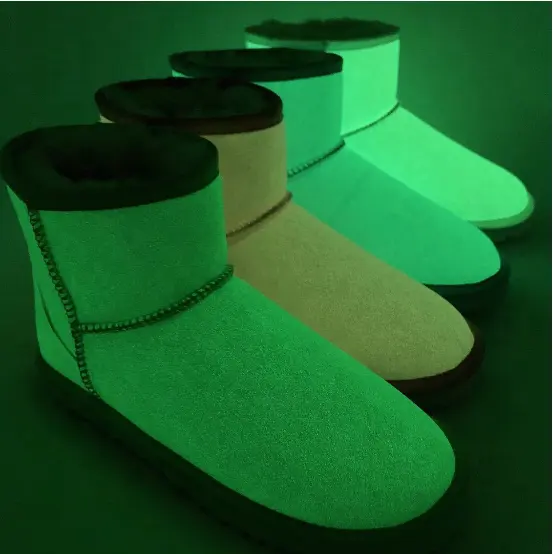 Botas luminosas para mujer, botas de nieve brillantes de noche