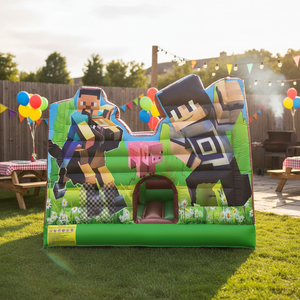 Castillo Inflable con Tobogán, Alquiler de Juegos Inflables, Minecrafting, Ro-bloxs, Brincolín Inflable - Product Image 1