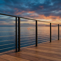 Accessoires contemporains pour système de poteaux de fin de câble en acier inoxydable SS316 de 1/8 po pour garde-corps de balcon et escalier, montage en surface, qualité marine