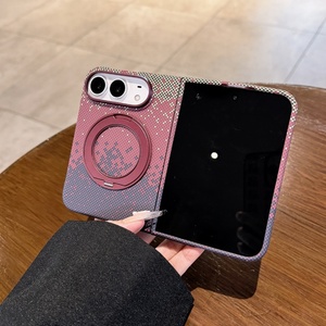 Étui de téléphone magnétique personnalisé en fibre de carbone texturée pour iPhone Duo avec protection à 360° °   Support en métal ultra fin pour PC, coque rigide antichoc - Product Image 3