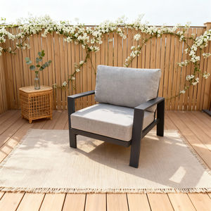 Silla de Patio Botánica con Cojines Afelpados, Estructura de Metal Galvanizado, Hecha a Medida, Color Terraza, Asiento para Exteriores Resistente a la Intemperie - Product Image 2