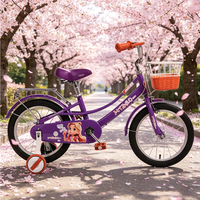 Vélo pour enfants avec cadre en acier, peinture thermolaquée, autocollant extérieur, freins à étrier, jantes en alliage, protège-chaîne, garde-boue et roues d'apprentissage silencieuses