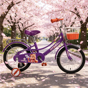 Vélo pour enfants avec cadre en acier, peinture thermolaquée, autocollant extérieur, freins à étrier, jantes en alliage, protège-chaîne, garde-boue et roues d'apprentissage silencieuses - Product Image 5
