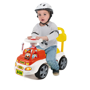 Balade en voiture coulissante pour bébé sur un <span class=keywords><strong>camion</strong></span> de pompiers avec klaxon pour les tout-petits - Product Image 1