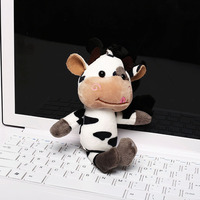 Coolbaby Porte-clés en peluche personnalisable fait main au crochet, jouet vache lesté, mignon, en coton, jouet animal, poupée douce, porte-clés Kawaii