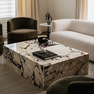 SH STONE personnalisé marbre socle bas salon luxe naturel personnalisé luxe Calacatta alto marbre <span class=keywords><strong>Table</strong></span> basse - Product Image 2