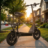 Trottinette électrique 500W en acier au carbone pour adultes, pliable avec siège, autonomie 40km, 48V, grande vitesse, roues de 12 pouces, pour trajets quotidiens
