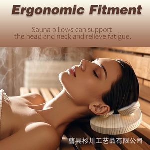 Almohada Giratoria Creativa de Madera para Sauna, Soporte Cervical de Madera Maciza, Reposacabezas Ergonómico de Masaje, Forma Irregular, Madera Natural - Product Image 5