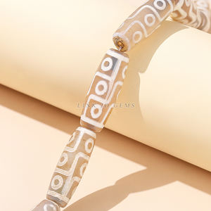 JD 10*28-30mm Halbedelstein Mehrfarbige Auswahl <span class=keywords><strong>3</strong></span>/9/15 Augen Tibetische Dzi Achat Lange Fassform Lose Perlen für Schmuckherstellung - Product Image 3