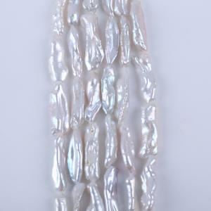 Cuentas de Perla de Imitación de Agua Dulce Natural, Blancas, de 8-10 mm, con Orificio Recto, para Collar DIY, Producto Semiterminado, Sueltas - Product Image 1