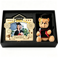 Ensemble Cadre Photo de Remise de Diplôme et Peluche Ours Étudiant, Coffret Cadeau Magnifique pour Fête ou Célébration de Remise de Diplôme
