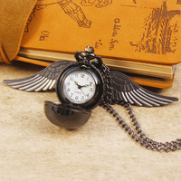 Petite montre de poche avec chaîne, pendentif mignon vintage classique Ailes d'ange et Serpentard, pour garçons et filles, en promotion