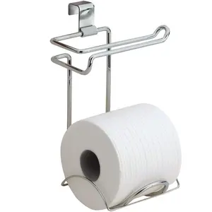 Toilet Paper Holder for Bathroom Storage Over the Tank Toilet Tissue Organizer Chrome