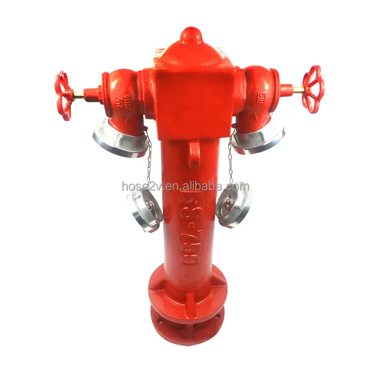 2-Wege-Säulen-Feuerhydrant-Ventil DN100 Boden 4-Zoll-Feuerhydrant-Ventil Flansch-Eingang BS4504 Säulen-Feuerhydrant BS750