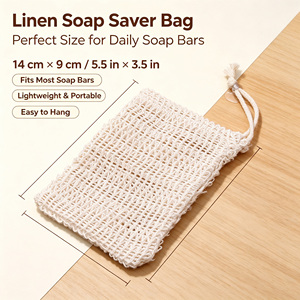 Sac en filet de sisal écologique pour <span class=keywords><strong>savon</strong></span>, pochette moussante pour <span class=keywords><strong>savon</strong></span>, sac exfoliant pour le corps, sac réutilisable pour économiser le <span class=keywords><strong>savon</strong></span>, pour la salle de bain et la <span class=keywords><strong>douche</strong></span> - Product Image 5