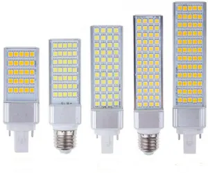 E27 G24 G23 led ampul 5W 7W 9W 11W 13W 15W vurgulamak 85-265V SMD5050 yan aydınlatma yatay fiş ışık kaynağı lamba