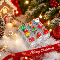 Gantungan Kunci Lucu untuk Dekorasi Natal, Gantungan Kunci Tombol Keyboard, Tekan Klik Keycap, Gantungan Kunci Natal untuk Mengurangi Stres