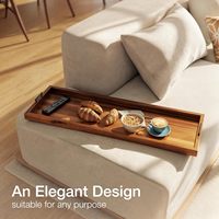 Plateau tournant en bois d'acacia Lazy Susan avec 8 bols à condiments, plateau de service rotatif, finition laquée, vaisselle pour comptoir de cuisine