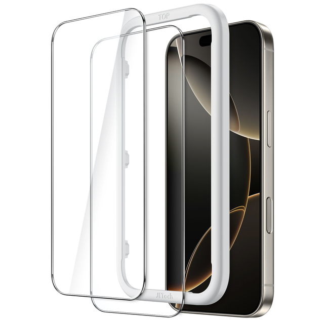 Screen Protector for iPhone 16 Pro, Tempered Glass Film with Easy Installation Tool, Case-Friendly, HD Clear, 2-Pack